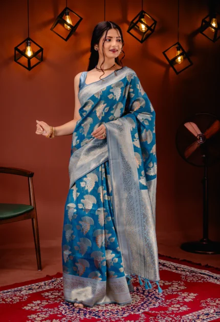 Mimosa Women's Woven Design Kanjivaram Style Art Silk Saree