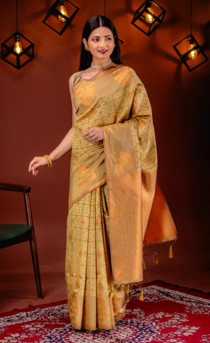 Mimosa Women's Woven Design Kanjivaram Style Art Silk Saree