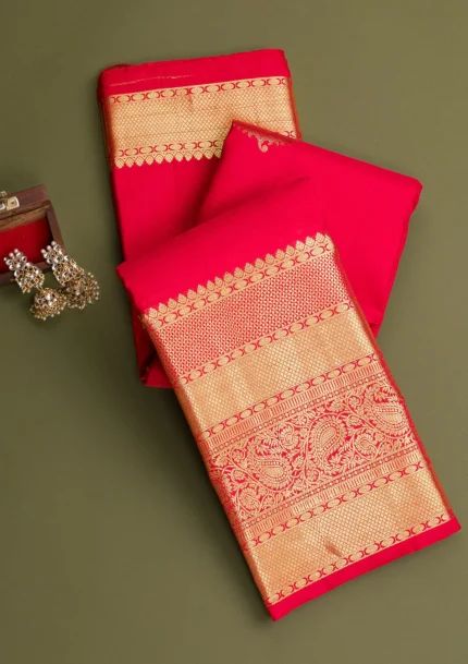 Red Zariwork Pure Silk Saree